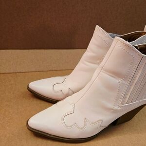 Indigo White Ankle Booties
